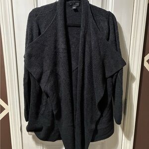 Barefoot Dreams Black Open-Front Cardigan